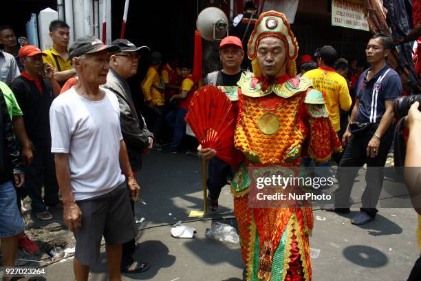 The action of Tatung in the celebration of Cap Go Meh in Jakarta, on Sunday, March 4, 2018. Cap Go Meh is a tradition that Chinese citizens around...