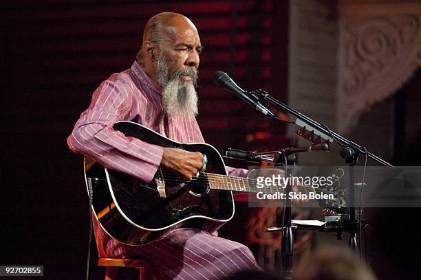 American folk singer and guitarist Richie Havens performs at the Howlin' Wolf on October 16, 2009 in New Orleans, Louisiana.