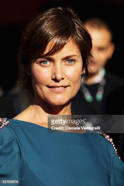 Actress Cary Lowell attends the "Hachico: A Dog's Story" Premiere during day 2 of the 4th Rome International Film Festival held at the Auditorium...