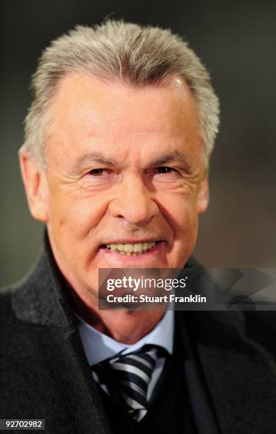 Ottmar Hitzfeld, head coach of Switzerland's national football team during the UEFA Champions League Group A match between FC Bayern Muenchen and...