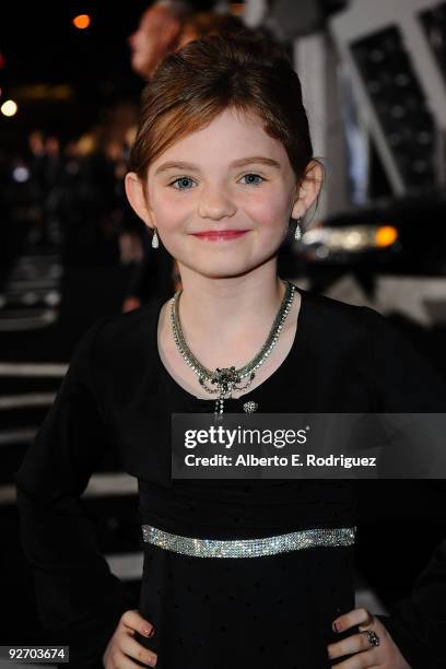 Actress Morgan Lily arrives at the premiere of Columbia Pictures' "2012" at the Regal Cinemas LA live on November 3, 2009 in Los Angeles, California.