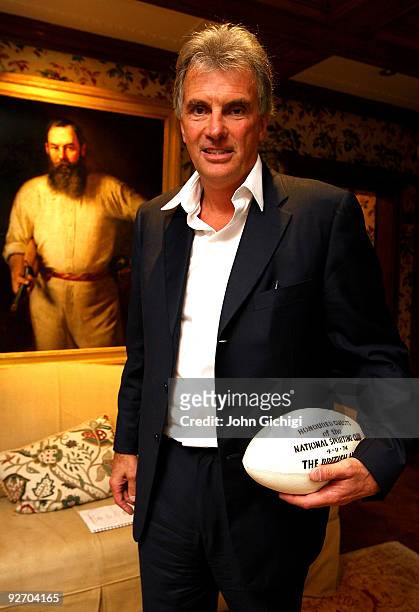 Saracens Chairman/Owner Nigel Wray poses for a photograph on September 30, 2009 at the The Priory in Totteridge Village,London.
