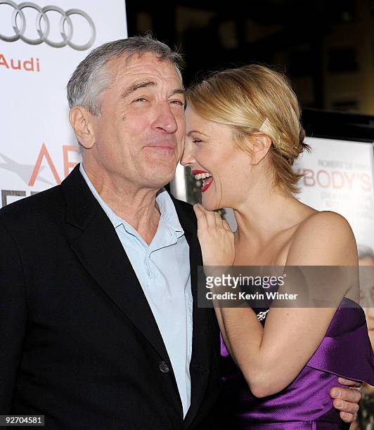 Actors Robert De Niro and Drew Barrymore arrive at the AFI FEST 2009 screening of Miramax' "Everybody's Fine" at the Chinese Theater on November 3,...