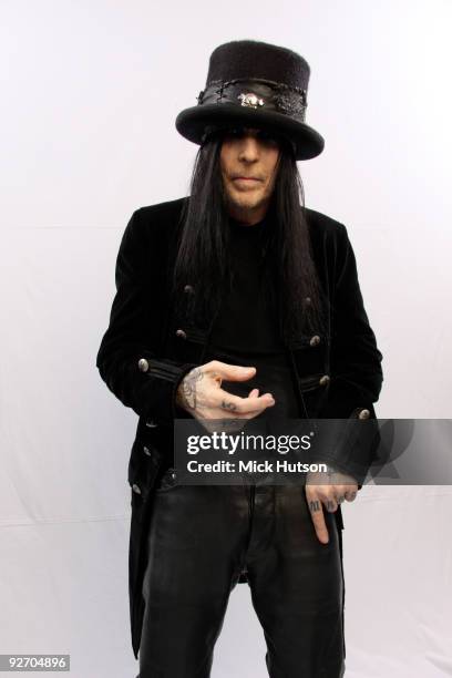 Mick Mars of Motley Crue poses for a studio portrait session backstage at the Download Festival, Donington Park, Leicestershire on June 12th, 2009.