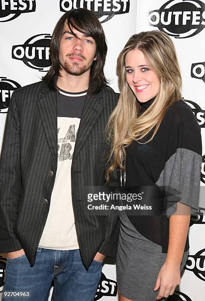 Musicians Travis and Amanda Marsh attend the premiere party for Bravo's 'Tabatha's Salon Takeover' presented by Outfest at Here Lounge on November 3,...