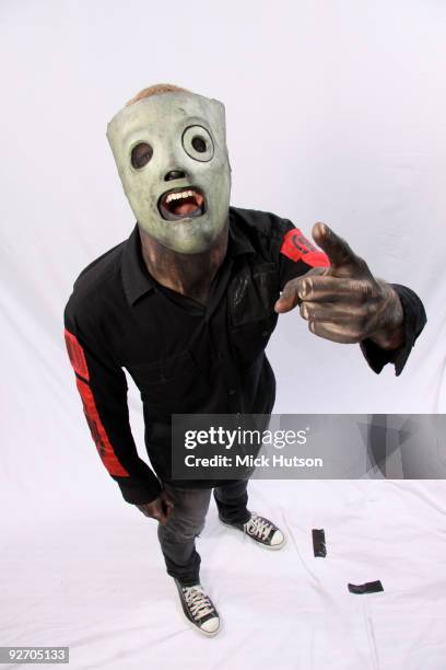 Corey Taylor of Slipknot poses for a studio portrait session backstage at the Download Festival, Donington Park, Leicestershire on June 13th, 2009.