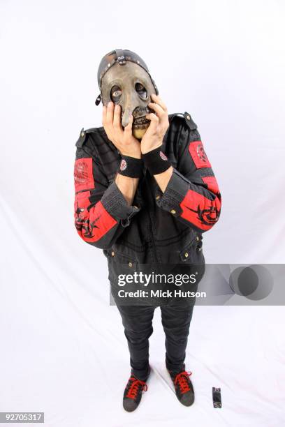 Chris Fehn of Slipknot poses for a studio portrait session backstage at the Download Festival, Donington Park, Leicestershire on June 13th, 2009.