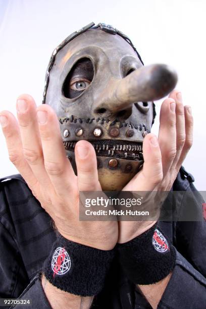 Chris Fehn of Slipknot poses for a studio portrait session backstage at the Download Festival, Donington Park, Leicestershire on June 13th, 2009.