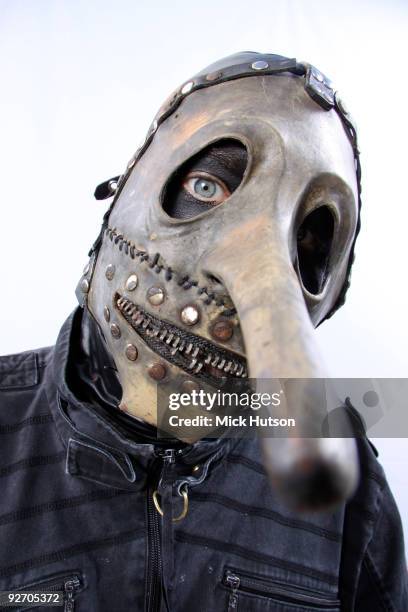 Chris Fehn of Slipknot poses for a studio portrait session backstage at the Download Festival, Donington Park, Leicestershire on June 13th, 2009.