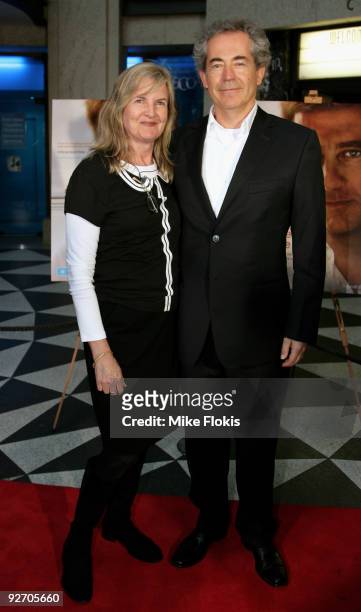 Gillian Armstrong and guest arrive for the premiere of "The Boys Are Back" at Dendy Opera Quays on November 4, 2009 in Sydney, Australia.