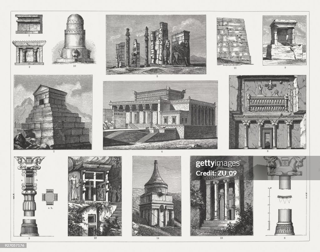 Ancient Architecture of The Middle East, wood emngravings, published in 1897