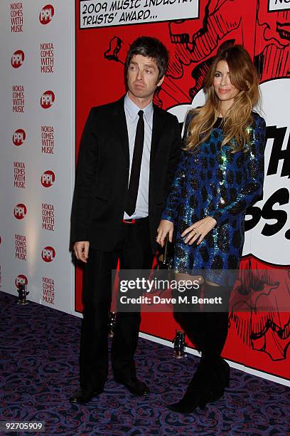 Noel Gallagher, Sarah McDonald attend the Jonathan Ross Awards at the Grosvenor House Hotel, London. On November 02 London, England.