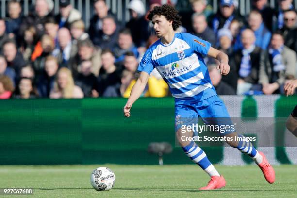 Philippe Sandler of PEC Zwolle during the Dutch Eredivisie match between PEC Zwolle v VVV-Venlo at the MAC3PARK Stadium on March 4, 2018 in Zwolle...