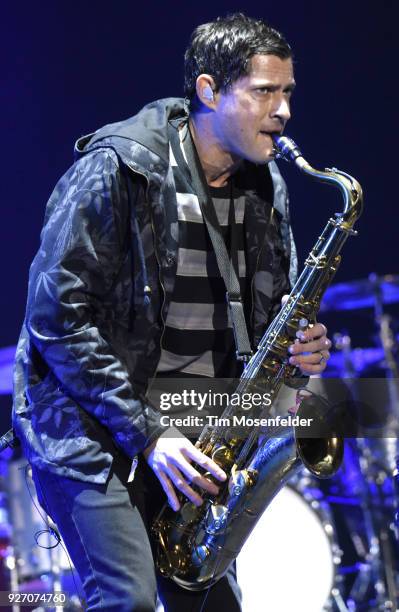 Dominic Lalli of Big Gigantic performs with The Roots during the PowWow Jam at the 2018 Okeechobee Music Festival at Sunshine Grove on March 3, 2018...