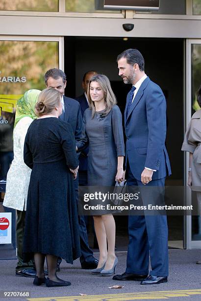 President of Spain Jose Luis Rodriguez Zapatero, Prince Felipe and Princess Letizia offer Francisco Ayala's relatives their condolences on November...