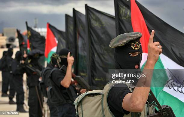 Palestinian Islamic Jihad supporters take part in a rally in Gaza City on October 30, 2009. Israeli Prime Minister Benjamin Netanyahu met with...