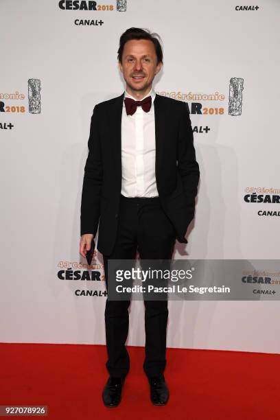 Martin Solveig arrives at the Cesar Film Awards 2018 At Salle Pleyel on March 2, 2018 in Paris, France.