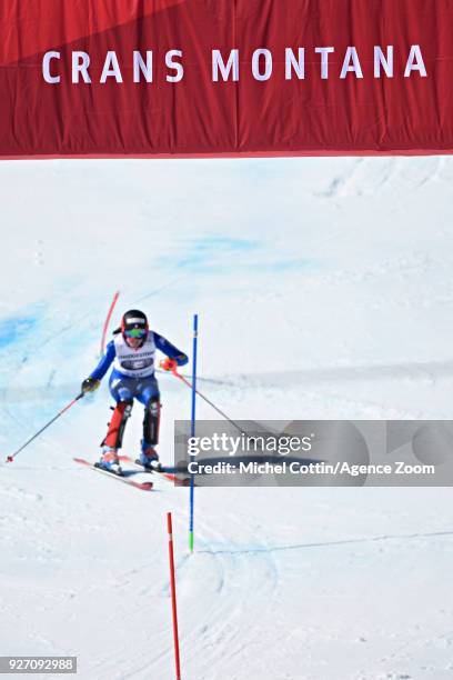 Federica Brignone of Italy takes 1st place during the Audi FIS Alpine Ski World Cup Women's Combined on March 4, 2018 in Crans-Montana, Switzerland.