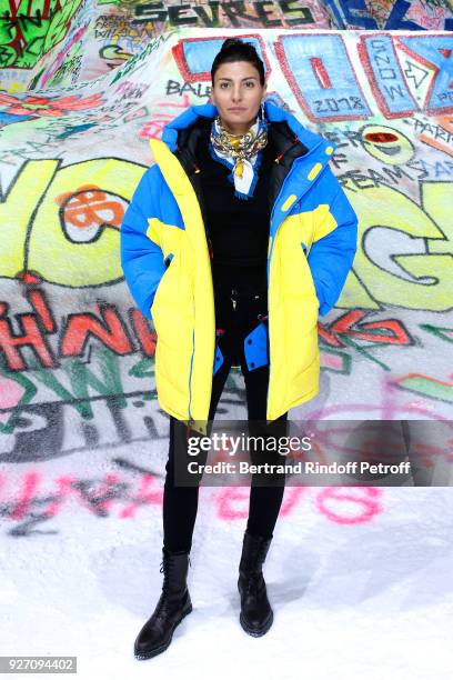 Giovanna Battaglia attends the Balenciaga show as part of the Paris Fashion Week Womenswear Fall/Winter 2018/2019 on March 4, 2018 in Paris, France.