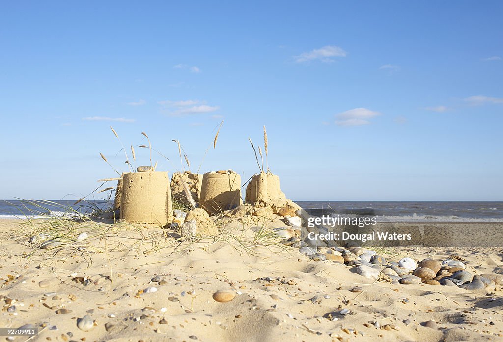 Sandcastle at beach.