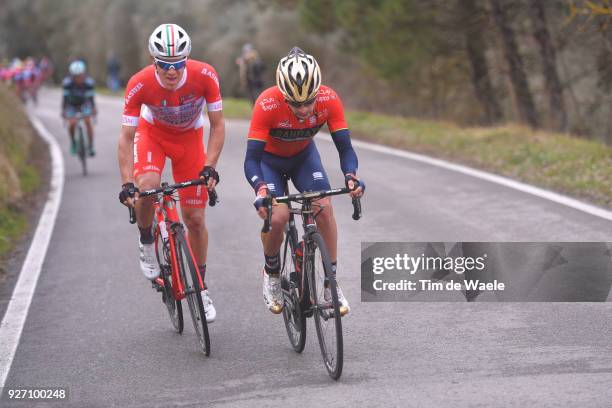 Cesare Benedetti of Italy / Giovanni Visconti of Italy / Davide Ballerini of Italy / Larciano - Larciano on March 4, 2018 in Larciano, Firenze, Italy.