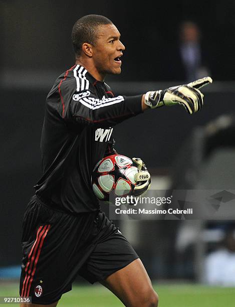 Nelson Dida of AC Milan in action during the UEFA Champions League group C match between AC Milan and Real Madrid at the Stadio Giuseppe Meazza on...