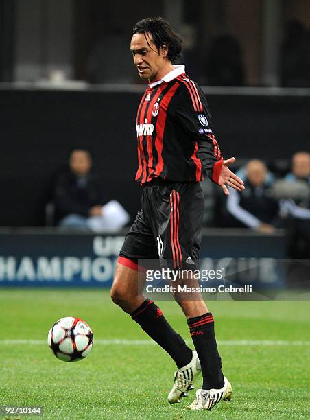 Alessandro Nesta of AC Milan in action during the UEFA Champions League group C match between AC Milan and Real Madrid at the Stadio Giuseppe Meazza...