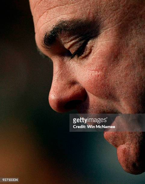 Virginia Gov. And Democratic National Committee Chairman Tim Kaine answers questions during a press conference at the State Capitol complex November...