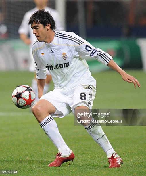 Ricardo Kaka of Real Madrid in action during the UEFA Champions League group C match between AC Milan and Real Madrid at the Stadio Giuseppe Meazza...