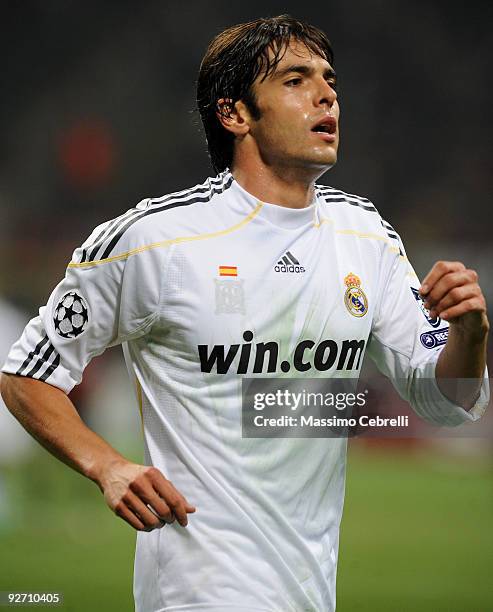 Ricardo Kaka of Real Madrid during the UEFA Champions League group C match between AC Milan and Real Madrid at the Stadio Giuseppe Meazza on November...
