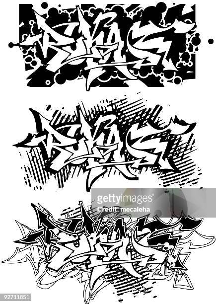 graffiti (vector) - graffiti text stock illustrations