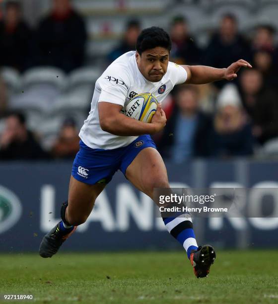 Ben Tapuai of Bath Rugby during the Aviva Premiership match between Harlequins and Bath Rugby at Twickenham Stoop on March 4, 2018 in London, England.