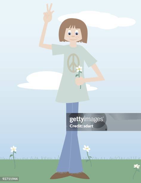peace - hippie protest stock illustrations