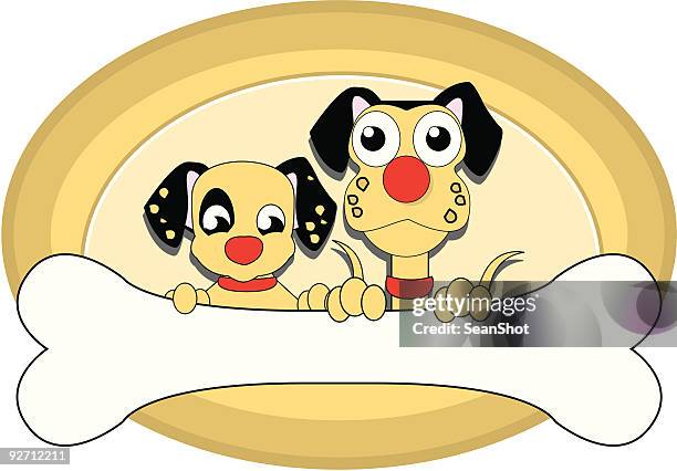 two dogs - dog scratching stock illustrations
