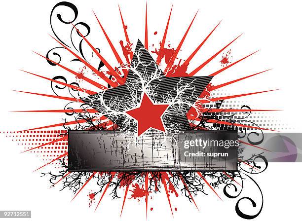 star emblem - underground poster stock illustrations