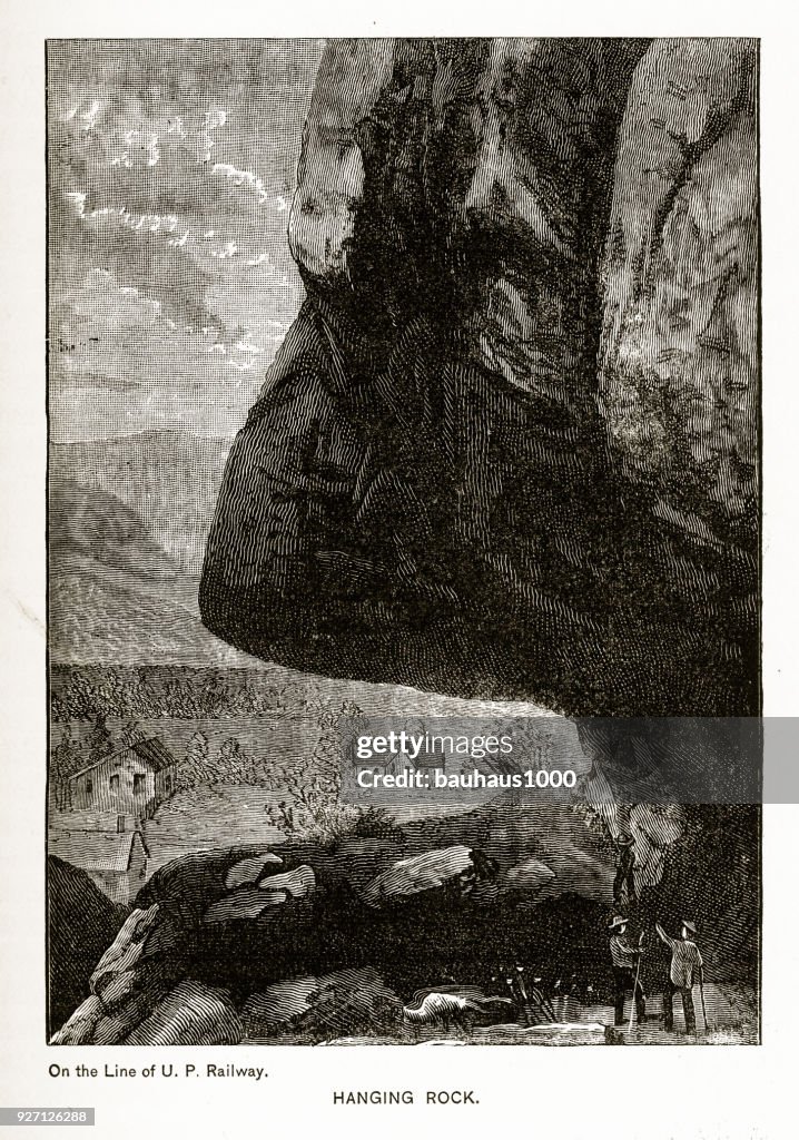 Hanging Rock, Colorado Springs, Colorado Victorian Engraving