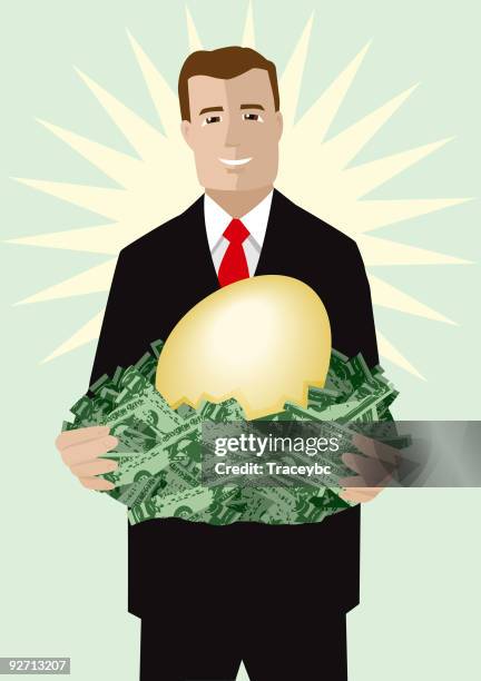nest egg man - egg preservation stock illustrations
