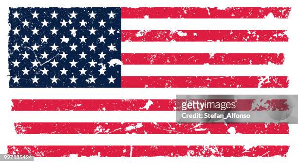 grunge amerikanischen flagge - polen stock-grafiken, -clipart, -cartoons und -symbole