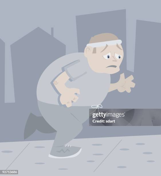 jogger - sweating workout stock illustrations