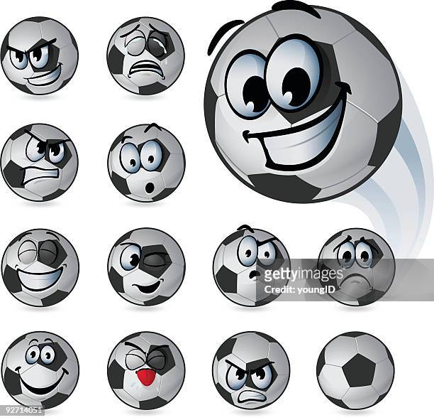 soccer ball emoticons - grimacing 幅插畫檔、美工圖案、卡通及圖標