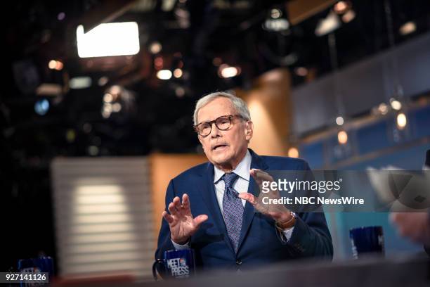 Pictured: Tom Brokaw, NBC News Special Correspondent, appears on "Meet the Press" in Washington, D.C., Sunday, March 4, 2018.