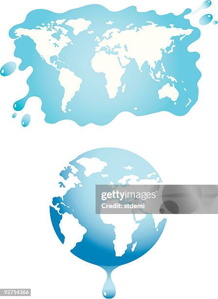 great oceans - weather map cartoon stock illustrations