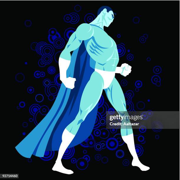 funky superhero - superman exercise stock illustrations
