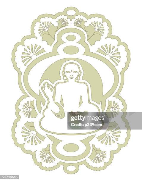 buddha ornament - buddha stock illustrations