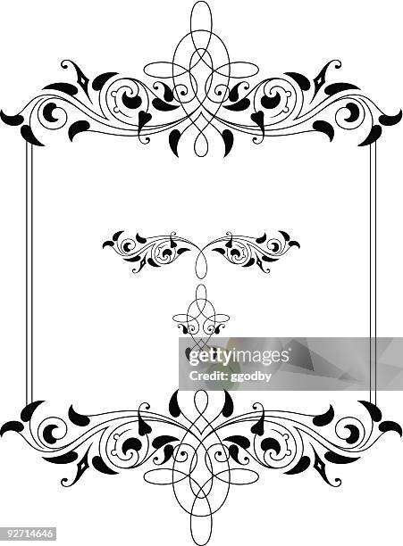 vector scroll / frame design - leaf pattern stock illustrations