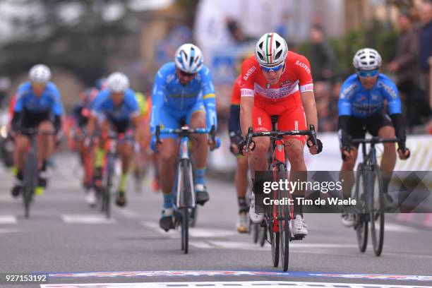 Arrival / Davide Ballerini of Italy / Larciano - Larciano on March 4, 2018 in Larciano, Firenze, Italy.