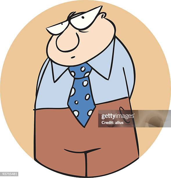 tie-man - shy guy stock illustrations