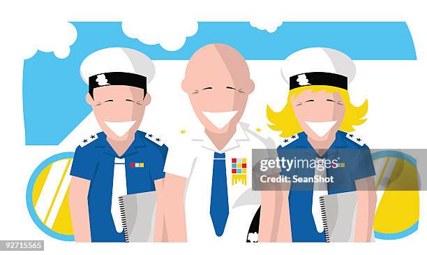 cruise ship welcome - cruise crew stock illustrations