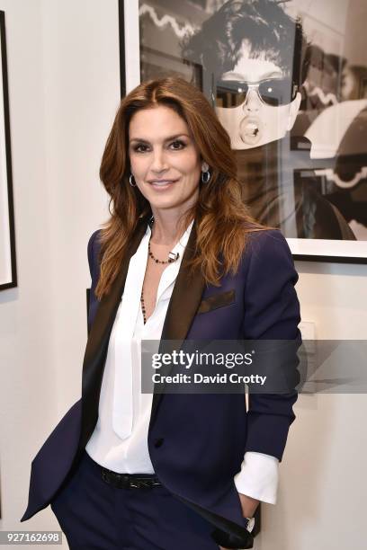 Event host supermodel Cindy Crawford at Rolston's Hollywood Royale exhibition preview at Fahey/Klein Gallery on March 1, 2018 in Los Angeles, CA.