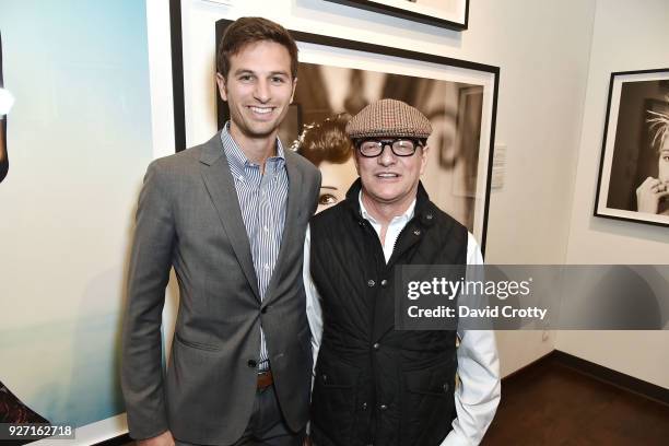 Michael Pucci of Ralph Pucci International with Matthew Rolston at Rolston's Hollywood Royale exhibition preview at Fahey/Klein Gallery on March 1,...